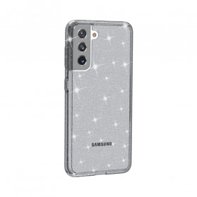 Samsung Galaxy S21 5G Funda transparente con purpurina