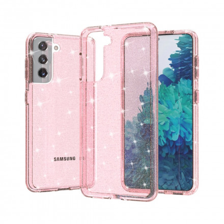 Samsung Galaxy S21 5G Funda transparente con purpurina