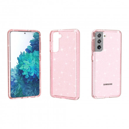 Samsung Galaxy S21 5G Funda transparente con purpurina