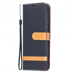 Funda Samsung Galaxy S21 Plus 5G efecto tela y piel con colgante