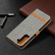 Funda Samsung Galaxy S21 Plus 5G efecto tela y piel con colgante