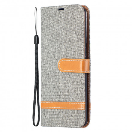 Funda Samsung Galaxy S21 Plus 5G efecto tela y piel con colgante