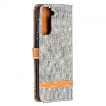 Funda Samsung Galaxy S21 Plus 5G efecto tela y piel con colgante