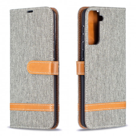 Funda Samsung Galaxy S21 Plus 5G efecto tela y piel con colgante