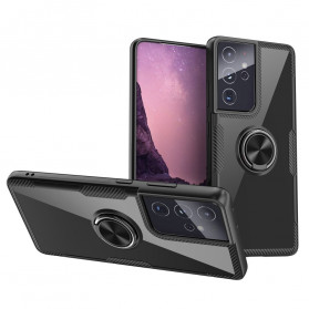 Funda con anillo metálico de fibra de carbono para el Samsung Galaxy S21 Ultra 5G