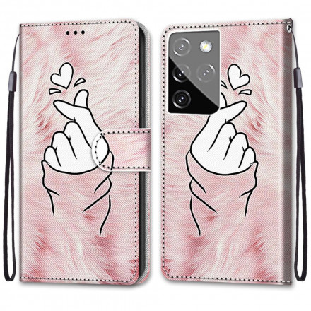 Samsung Galaxy S21 Ultra 5G Funda Corazón Dedo