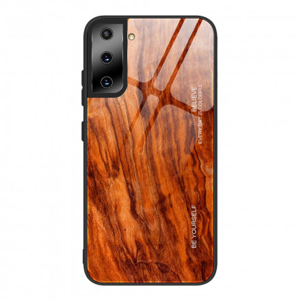 Samsung Galaxy S21 Ultra 5G Funda de cristal templado Diseño de madera