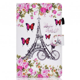 Funda Samsung Galaxy Tab A7 (2020) Torre Eiffel Bicicleta