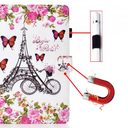 Funda Samsung Galaxy Tab A7 (2020) Torre Eiffel Bicicleta