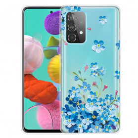 Funda de flor azul para Samsung Galaxy A52 5G