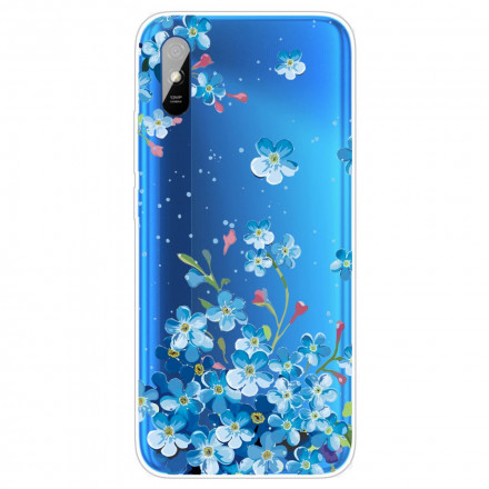 Funda de flores azules para el Xiaomi Redmi 9A