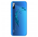 Xiaomi Redmi 9A Hermosa funda azul pluma