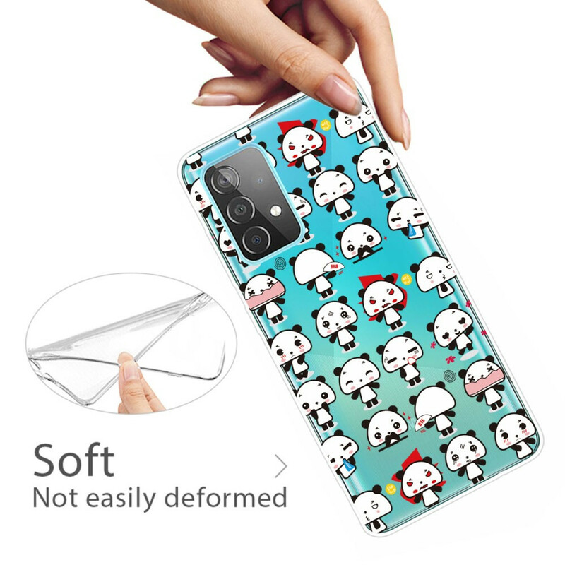 Samsung Galaxy A32 5G Funda transparente Funny Pandas