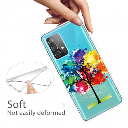 Samsung Galaxy A32 5G Funda de árbol de acuarela transparente