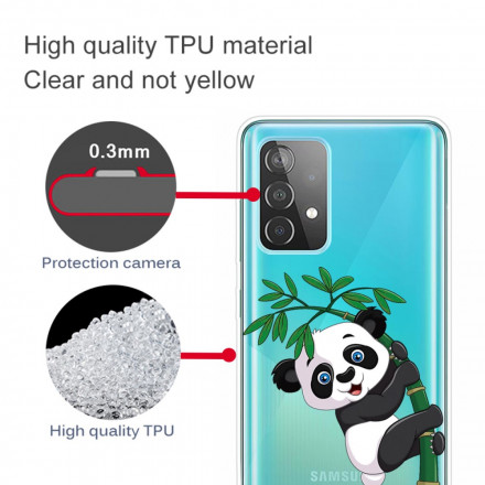 Samsung Galaxy A52 5G Funda Transparente Panda Sobre Bambú