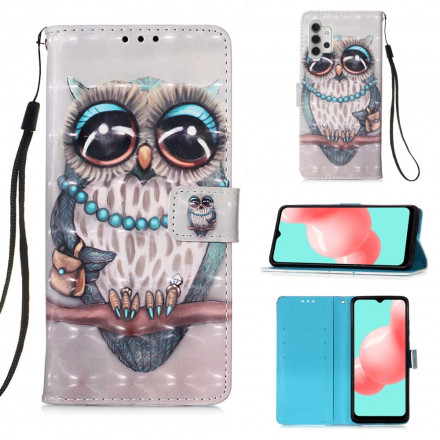 Funda de cordón para Samsung Galaxy A32 5G Miss Owl