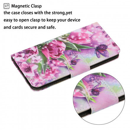 Funda Samsung Galaxy A32 5G Mariposas y Tulipanes