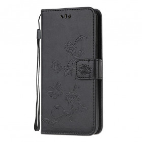 Funda Samsung Galaxy A32 5G Mariposas y flores con colgante
