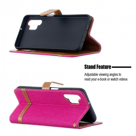 Samsung Galaxy A32 5G Funda de tela y efecto cuero con colgante