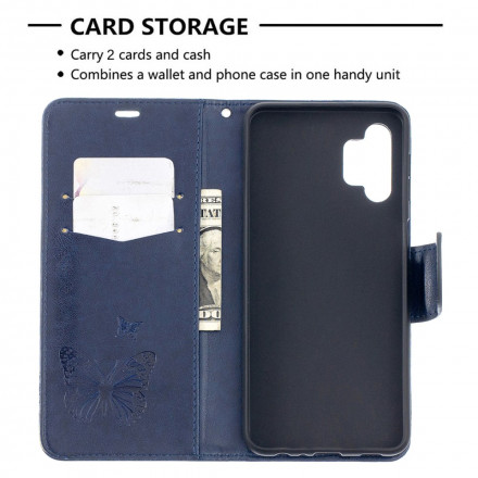 Funda Samsung Galaxy A32 5G Mariposas en vuelo con colgante