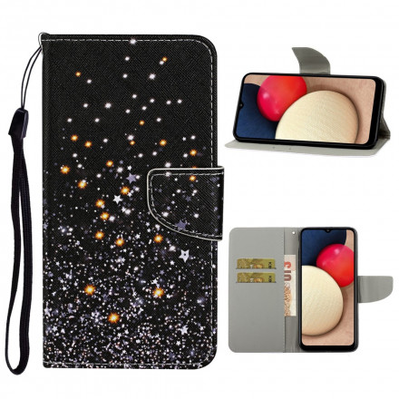 Funda con estrella y purpurina para Samsung Galaxy A52 5G con colgante