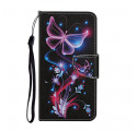 Funda Samsung Galaxy A52 5G Mariposas y Colgante