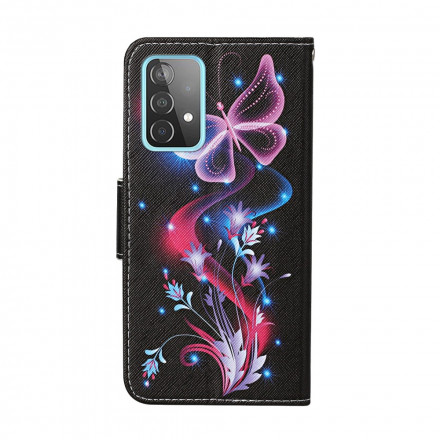 Funda Samsung Galaxy A52 5G Mariposas y Colgante