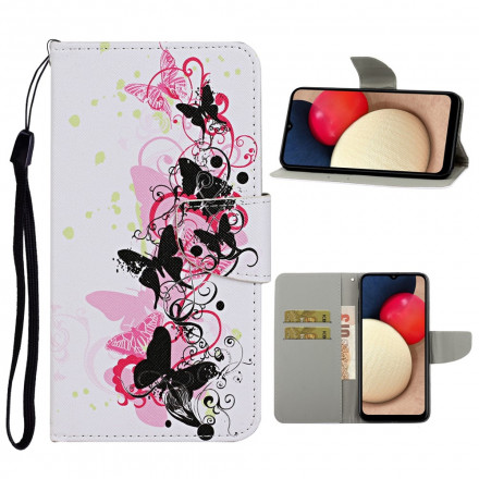 Funda Samsung Galaxy A52 5G Mariposas y Colgante