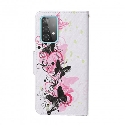 Funda Samsung Galaxy A52 5G Mariposas y Colgante