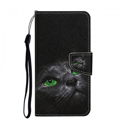 Funda Samsung Galaxy A52 5G Ojos verdes Gato con colgante