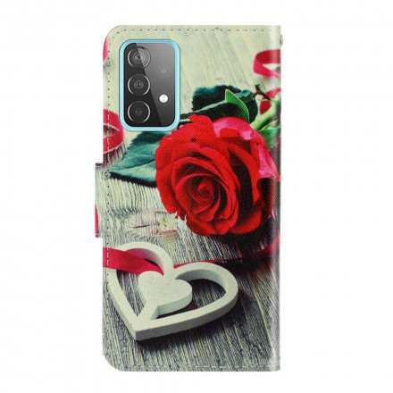 Funda Samsung Galaxy A52 5G Flores de colores con colgante