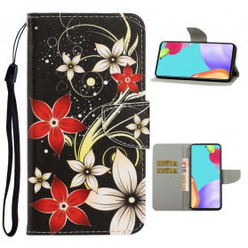 Funda con colgante para Samsung Galaxy A52 5G con flores de colores