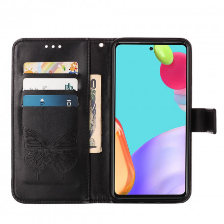 Funda con diseño de mariposa para Samsung Galaxy A52 5G con colgante