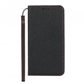 Funda Flip Cover Google Pixel 4a Cuero genuino Lichi Colgante
