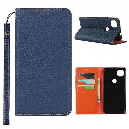 Funda Flip Cover Google Pixel 4a Cuero genuino Lichi Colgante