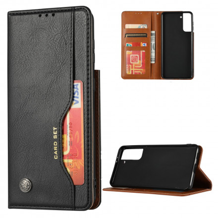 Funda Flip Cover Samsung Galaxy S21 Plus 5G Leatherette Card Funda