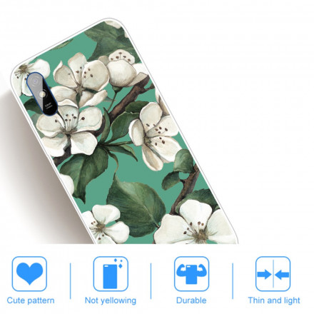 Xiaomi Redmi 9A Funda Pintada Flores Blancas