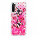 Funda de mariposa con purpurina para el Xiaomi Redmi Note 8T