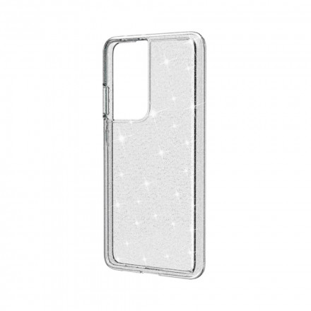 Samsung Galaxy S21 Ultra 5G Funda transparente con purpurina