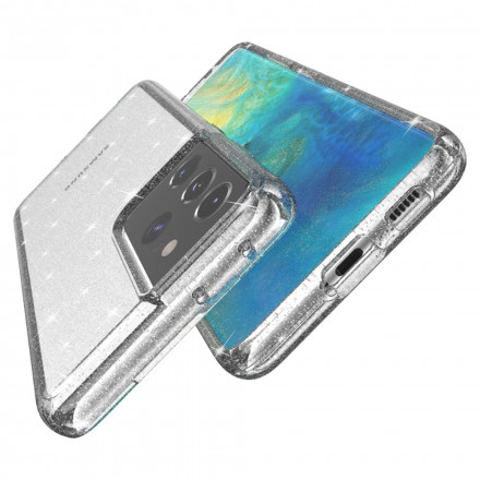 Samsung Galaxy S21 Ultra 5G Funda transparente con purpurina