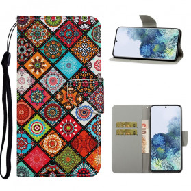Funda Samsung Galaxy S21 Ultra 5G Patchwork Mandalas con colgante