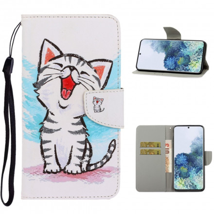 Funda con colgante de color gatito para el Samsung Galaxy S21 Ultra 5G