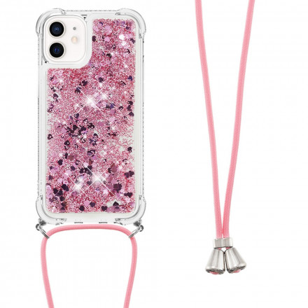 Funda iPhone 12 Mini Glitter y Cordón