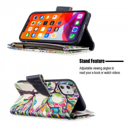 Funda para iPhone 11 Zip Pocket Tree