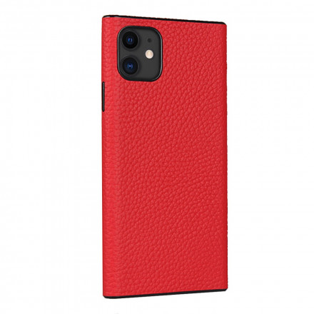 Funda de cuero genuino Litchi para iPhone 11 con colgante