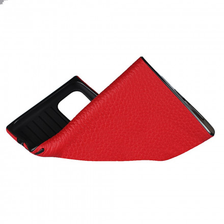 Funda de cuero genuino Litchi para iPhone 11 con colgante