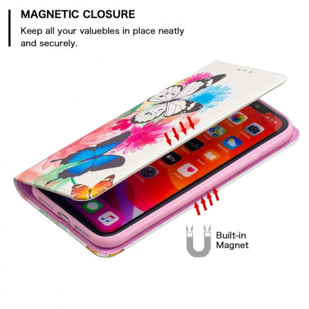 Flip Cover iPhone 11 Mariposas de colores