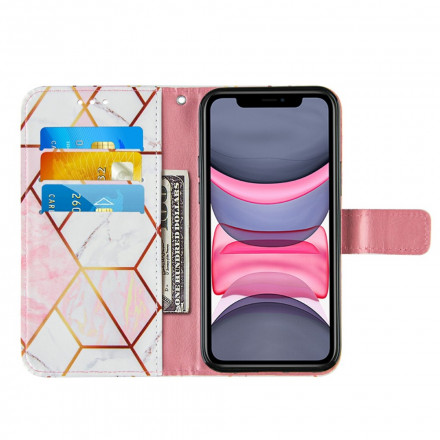 Funda de mármol para el iPhone 11 con colgante