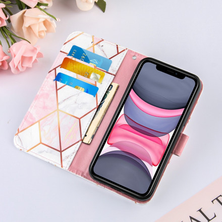 Funda de mármol para el iPhone 11 con colgante