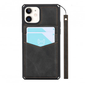 Funda para iPhone 11 Titular de tarjeta vertical y horizontal